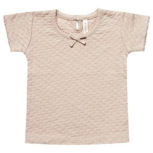 Quincy Mae Pointelle Tee - Rose Pink - 18-24 month